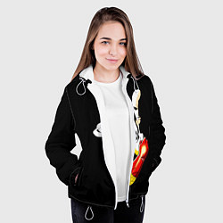 Куртка с капюшоном женская Сайтама One Punch Man, цвет: 3D-белый — фото 2