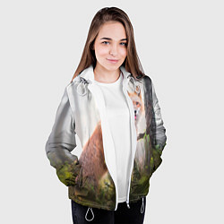 Куртка с капюшоном женская Лисица, цвет: 3D-белый — фото 2