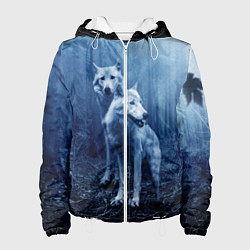 Куртка с капюшоном женская Волки, цвет: 3D-белый