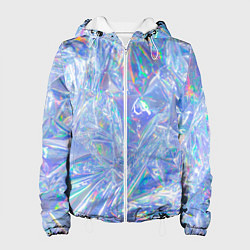 Куртка с капюшоном женская 3d ice glitch, цвет: 3D-белый