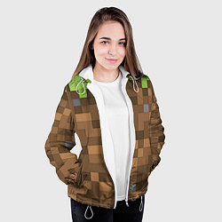 Куртка с капюшоном женская Minecraft камуфляж, цвет: 3D-белый — фото 2
