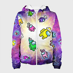 Куртка с капюшоном женская Among us - просто космос, цвет: 3D-белый