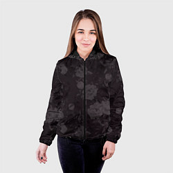 Куртка с капюшоном женская Flowers girl низ, цвет: 3D-черный — фото 2