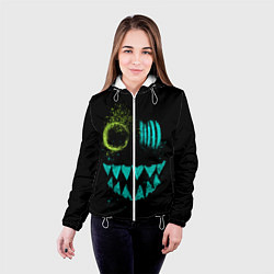 Куртка с капюшоном женская Неоновый Монстр, цвет: 3D-белый — фото 2