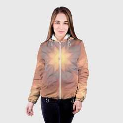 Куртка с капюшоном женская Абстрактный цветок, цвет: 3D-белый — фото 2