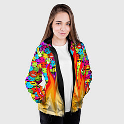 Куртка с капюшоном женская SLAVA MARLOW - Смайлики, цвет: 3D-черный — фото 2