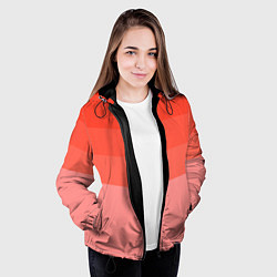 Куртка с капюшоном женская Персиковый Градиент, цвет: 3D-черный — фото 2