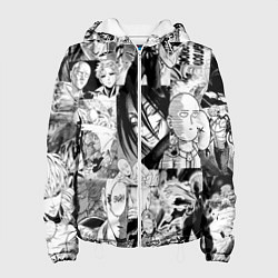 Куртка с капюшоном женская One-Punch Man Ванпачмен, цвет: 3D-белый
