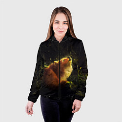 Куртка с капюшоном женская Лисица, цвет: 3D-черный — фото 2