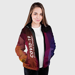 Куртка с капюшоном женская Stop Epidemic, цвет: 3D-черный — фото 2