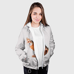 Куртка с капюшоном женская Лисица, цвет: 3D-белый — фото 2