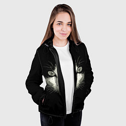Куртка с капюшоном женская ПЛАЧУЩИЙ КОТ, цвет: 3D-черный — фото 2