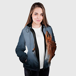 Куртка с капюшоном женская Лиса, цвет: 3D-черный — фото 2