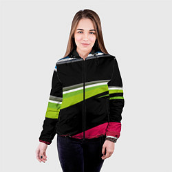 Куртка с капюшоном женская Волны, цвет: 3D-черный — фото 2