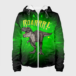 Куртка с капюшоном женская Roarrr! Динозавр T-rex, цвет: 3D-белый