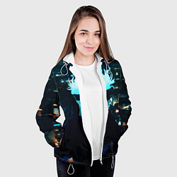 Куртка с капюшоном женская Магическая битва, цвет: 3D-белый — фото 2