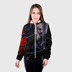 Куртка с капюшоном женская Ведьмак Геральт, цвет: 3D-белый — фото 2