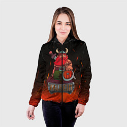 Куртка с капюшоном женская Valheim викинг в огне, цвет: 3D-черный — фото 2
