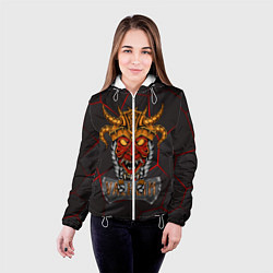 Куртка с капюшоном женская Valheim тотем викинга, цвет: 3D-белый — фото 2