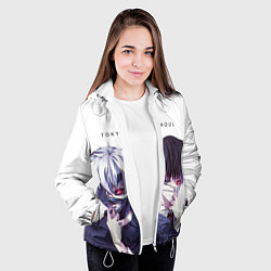 Куртка с капюшоном женская Токийский гуль, цвет: 3D-белый — фото 2