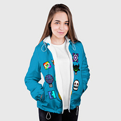 Куртка с капюшоном женская Geometry Dash: Icons, цвет: 3D-белый — фото 2