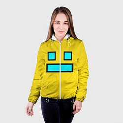 Куртка с капюшоном женская Geometry Dash: Smile, цвет: 3D-белый — фото 2