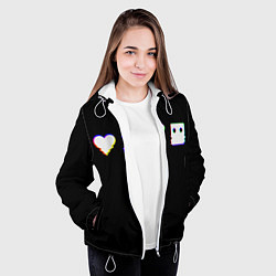 Куртка с капюшоном женская Love Death and Robots Glitch, цвет: 3D-белый — фото 2