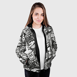 Куртка с капюшоном женская Тату ретро, цвет: 3D-черный — фото 2