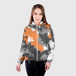 Куртка с капюшоном женская Камуфляж огненный, цвет: 3D-белый — фото 2