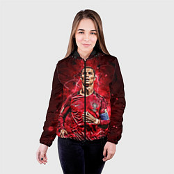 Куртка с капюшоном женская Cristiano Ronaldo Portugal, цвет: 3D-черный — фото 2