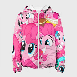 Куртка с капюшоном женская Pinkie Pie pattern, цвет: 3D-белый