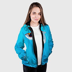 Куртка с капюшоном женская Акула в очках, цвет: 3D-черный — фото 2