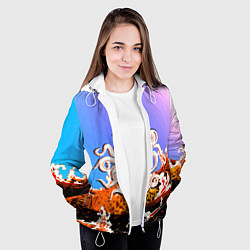 Куртка с капюшоном женская Осьминог в Лаве Градиент, цвет: 3D-белый — фото 2