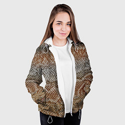 Куртка с капюшоном женская Snake skin, цвет: 3D-белый — фото 2