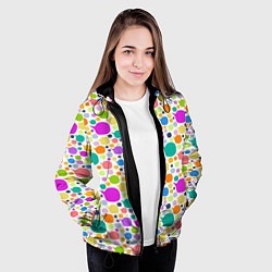 Куртка с капюшоном женская Разноцветные пятна, цвет: 3D-черный — фото 2