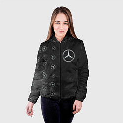 Куртка с капюшоном женская Мерседес - Взрыв Паттерн слева, цвет: 3D-черный — фото 2