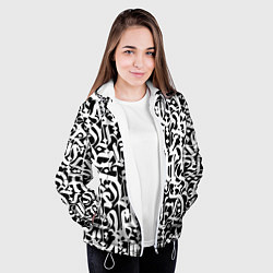 Куртка с капюшоном женская КАЛЛИГРАФИЯ CALLIGRAPHY, цвет: 3D-белый — фото 2