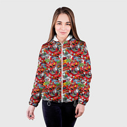 Куртка с капюшоном женская Футбол, цвет: 3D-белый — фото 2