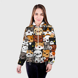 Куртка с капюшоном женская Коты и котики, цвет: 3D-белый — фото 2