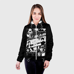 Куртка с капюшоном женская Аста и Юна Черный клевер, цвет: 3D-белый — фото 2