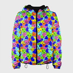 Куртка с капюшоном женская Сердечки, цвет: 3D-черный