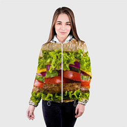 Куртка с капюшоном женская Бургер, цвет: 3D-белый — фото 2