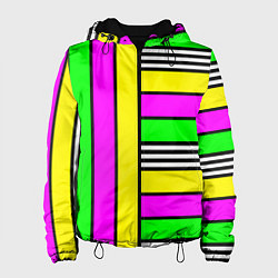 Женская куртка Полосатый неоновый модный узор