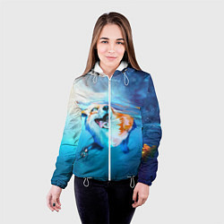 Куртка с капюшоном женская ПЛЫВУЩАЯ ЛИСИЧКА, цвет: 3D-белый — фото 2