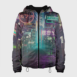 Куртка с капюшоном женская Neon Tokyo, цвет: 3D-черный
