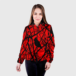 Куртка с капюшоном женская Хоррор Мрачный лес, цвет: 3D-черный — фото 2