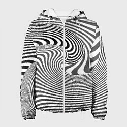 Женская куртка Черно белый мозаичный узор