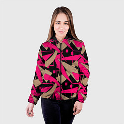 Куртка с капюшоном женская Яркий абстрактный узор, цвет: 3D-черный — фото 2