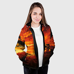 Куртка с капюшоном женская АФРИКАНСКАЯ САВАННА, цвет: 3D-черный — фото 2