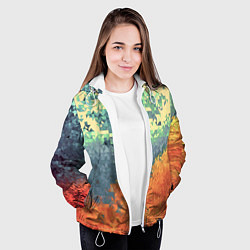 Куртка с капюшоном женская Стихия: лед и пламя, цвет: 3D-белый — фото 2
